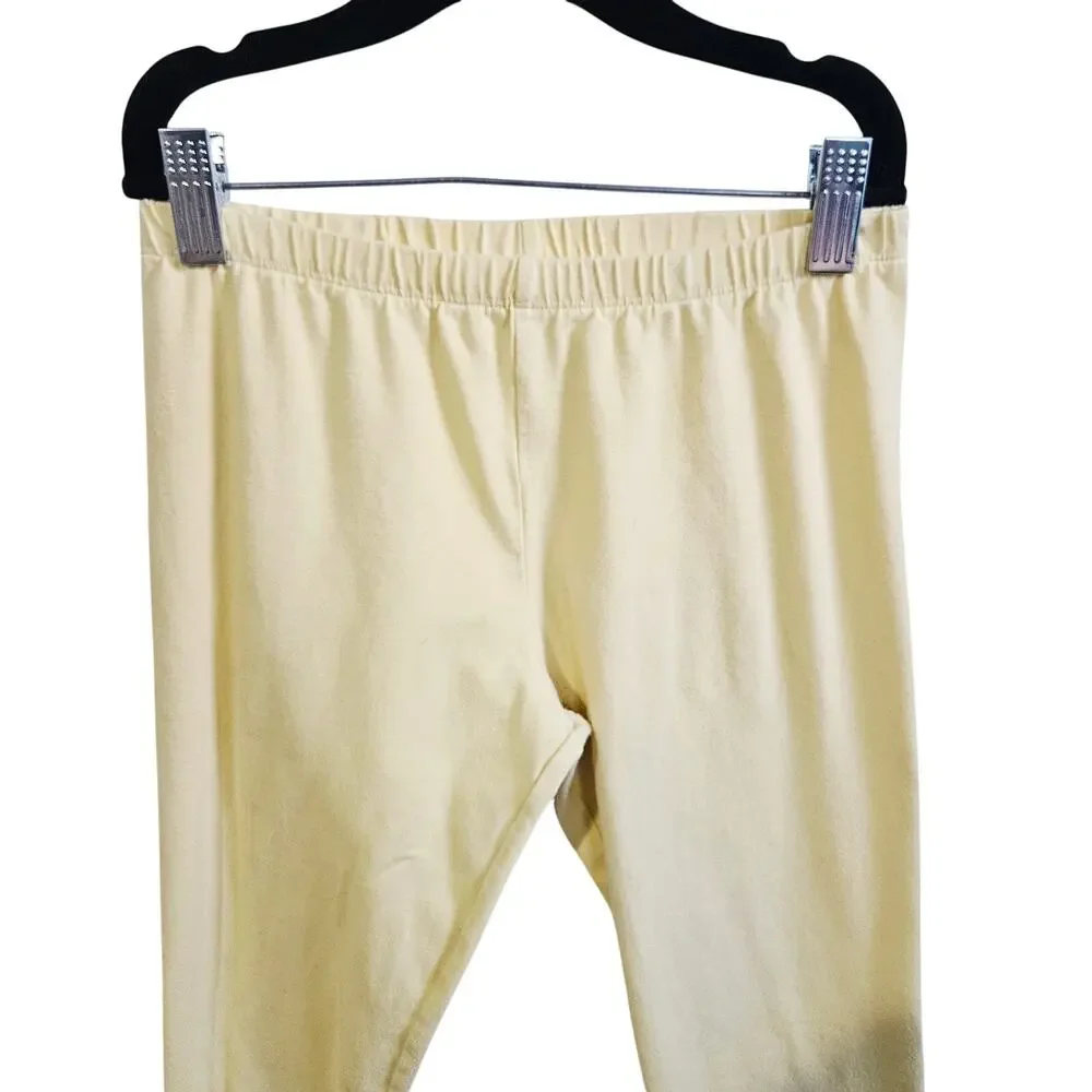 Childrens Place Size L 10/12 Leggings Pastel Yellow Simple Casual Basic Everyday